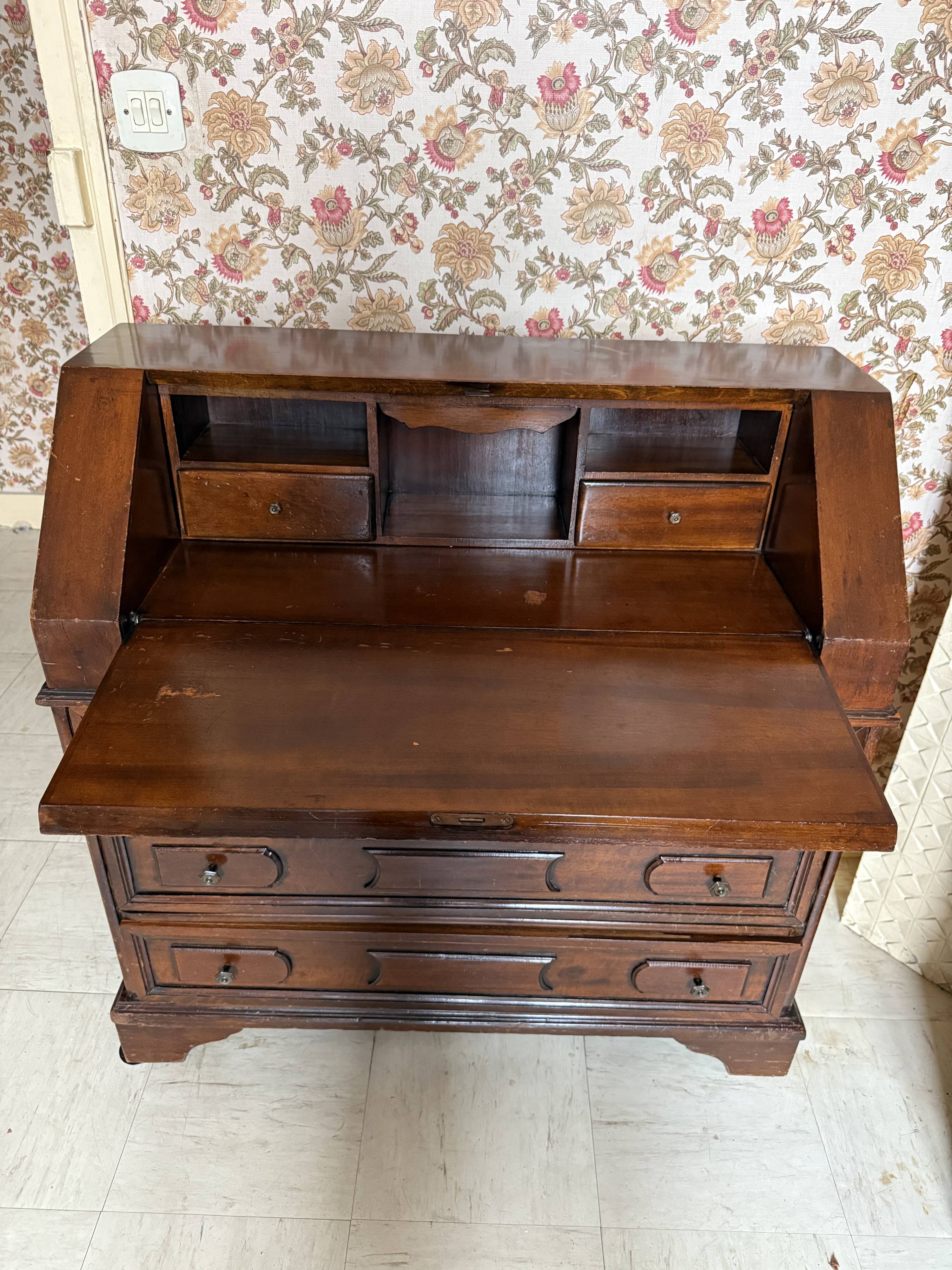 Vintage solid wood secretary desk
