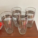 4 glasses with orangeade silver décor