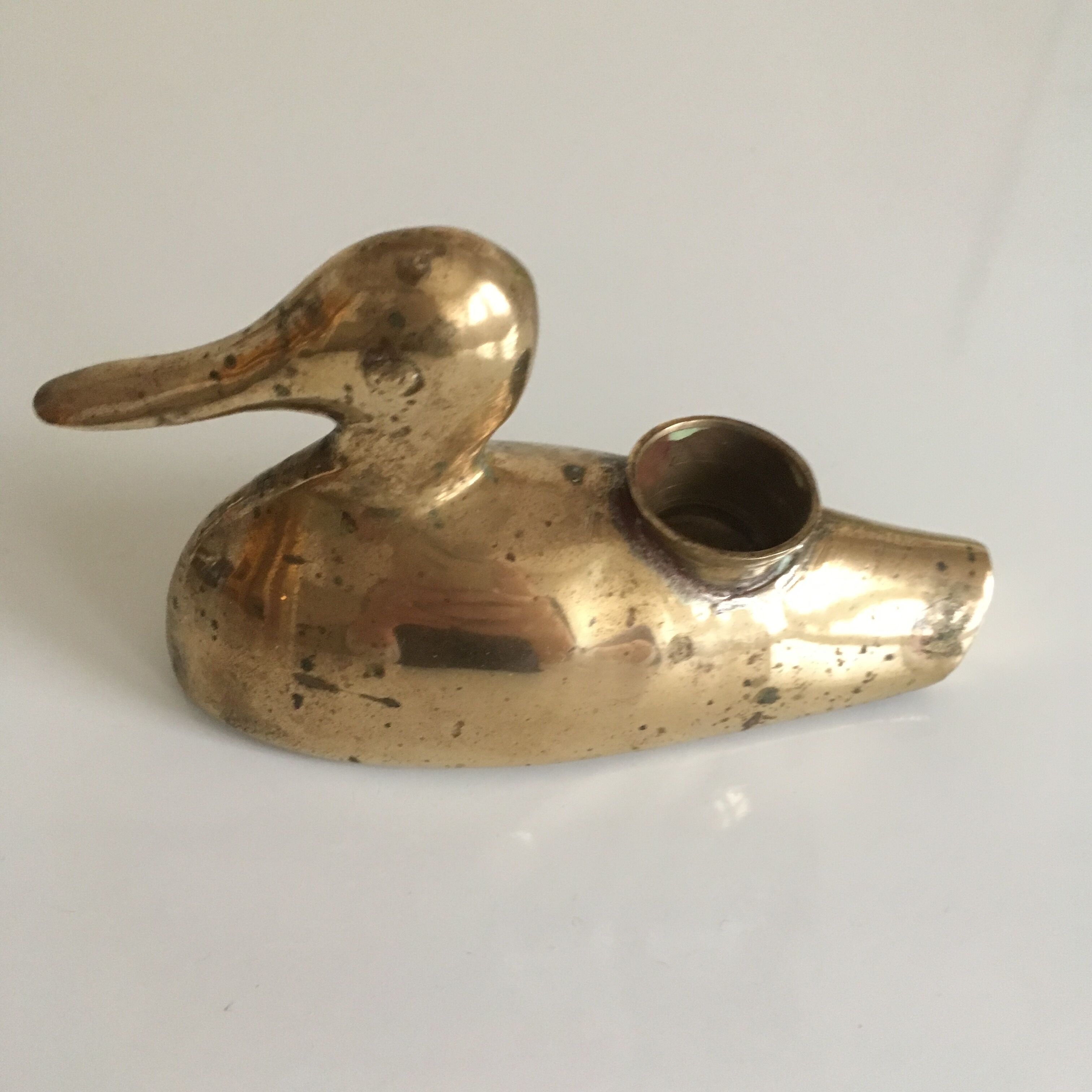 Brass candle in duck design