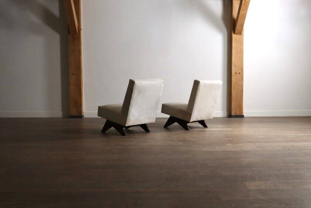 Pair of Pierre Jeanneret 'Fireside' chairs, model No. PJ-SI-36-A