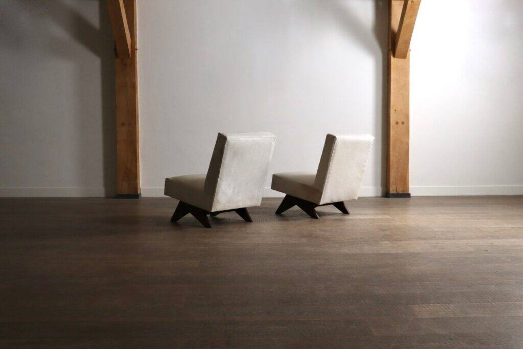 Pair of Pierre Jeanneret 'Fireside' chairs, model No. PJ-SI-36-A
