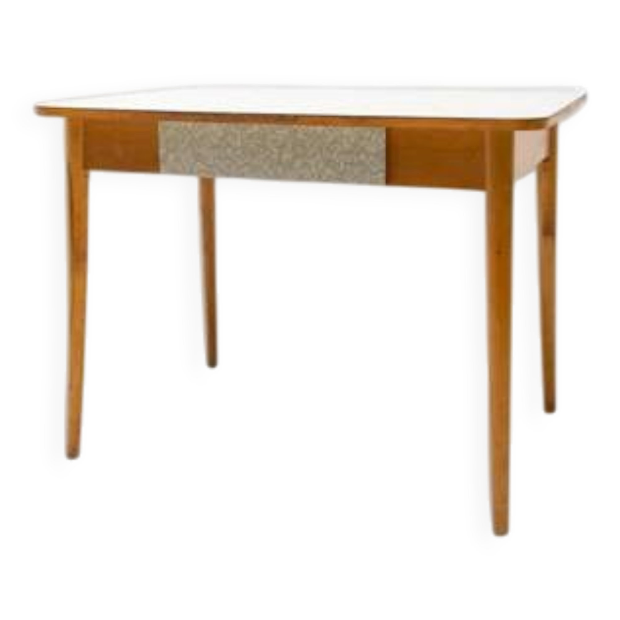 Midcentury formica and wood central table, Czechoslovakia, 1960s