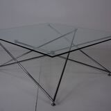 Glass and chrome coffee table