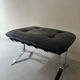 Pouf repose pied design en cuir noir et métal par Olivier Mourgue pour airborne, 1970