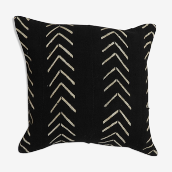 Housse de coussin bogolan noir