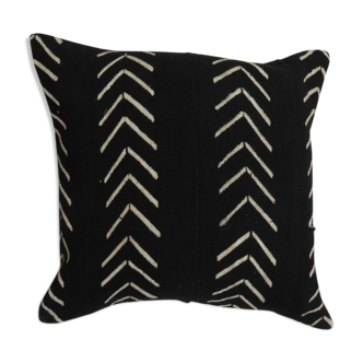 Housse de coussin bogolan noir