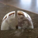 White onyx bookends