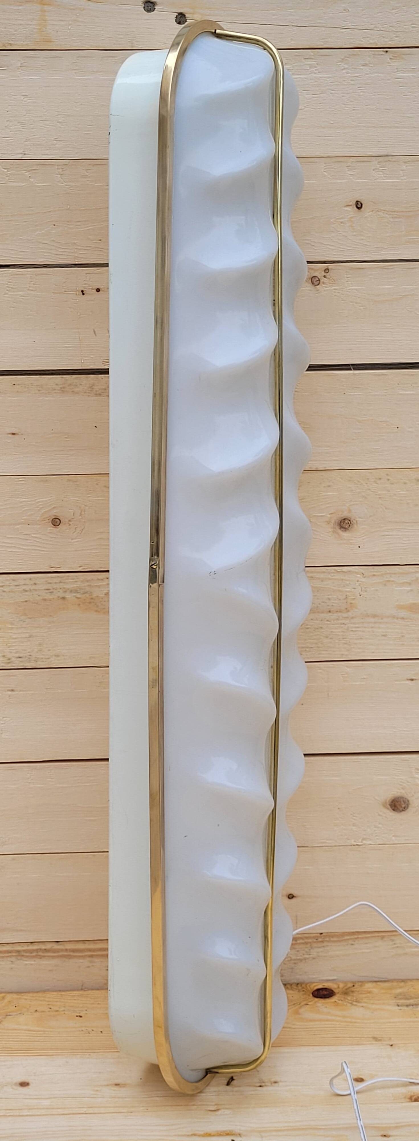 Large Stilux cinema wall lamp Art Deco Italy herringbone pattern