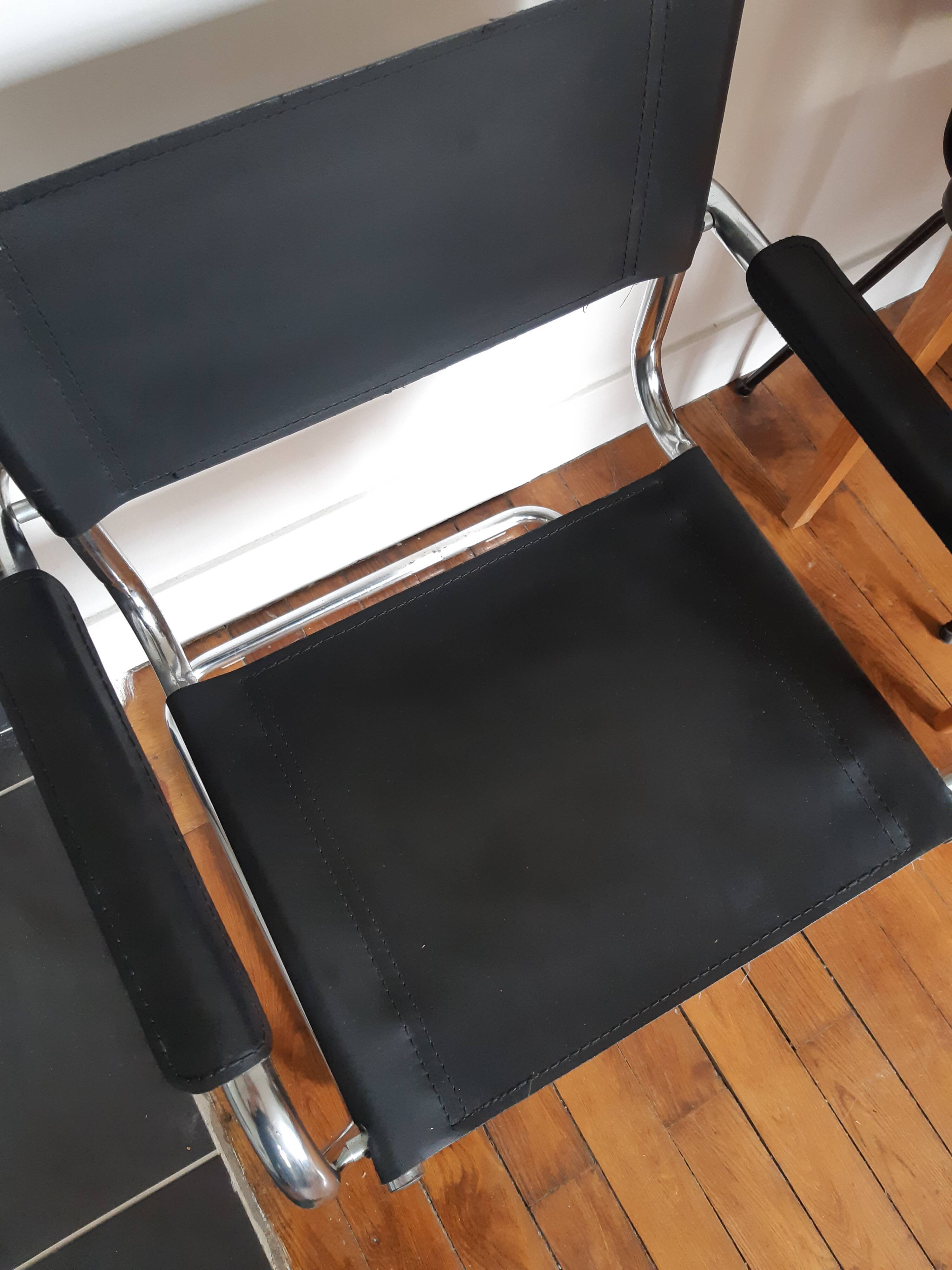 Lot of 3 vintage metal and skai armchairs