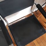 Lot of 3 vintage metal and skai armchairs