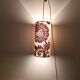 Vintage portable lamp with authentic seventies floral linen fabric.