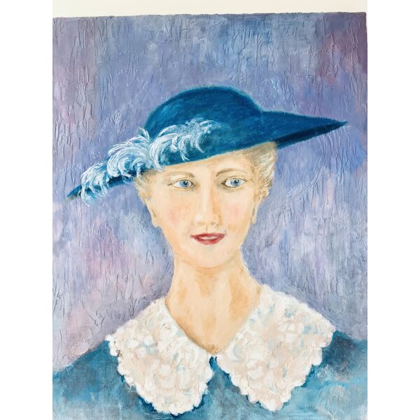 Portrait ancien femme au chapeau | Selency