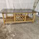 Rattan coffee table with smoked glass top 1970