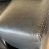 Sofa 3 places Genuine black leather brand ERTON