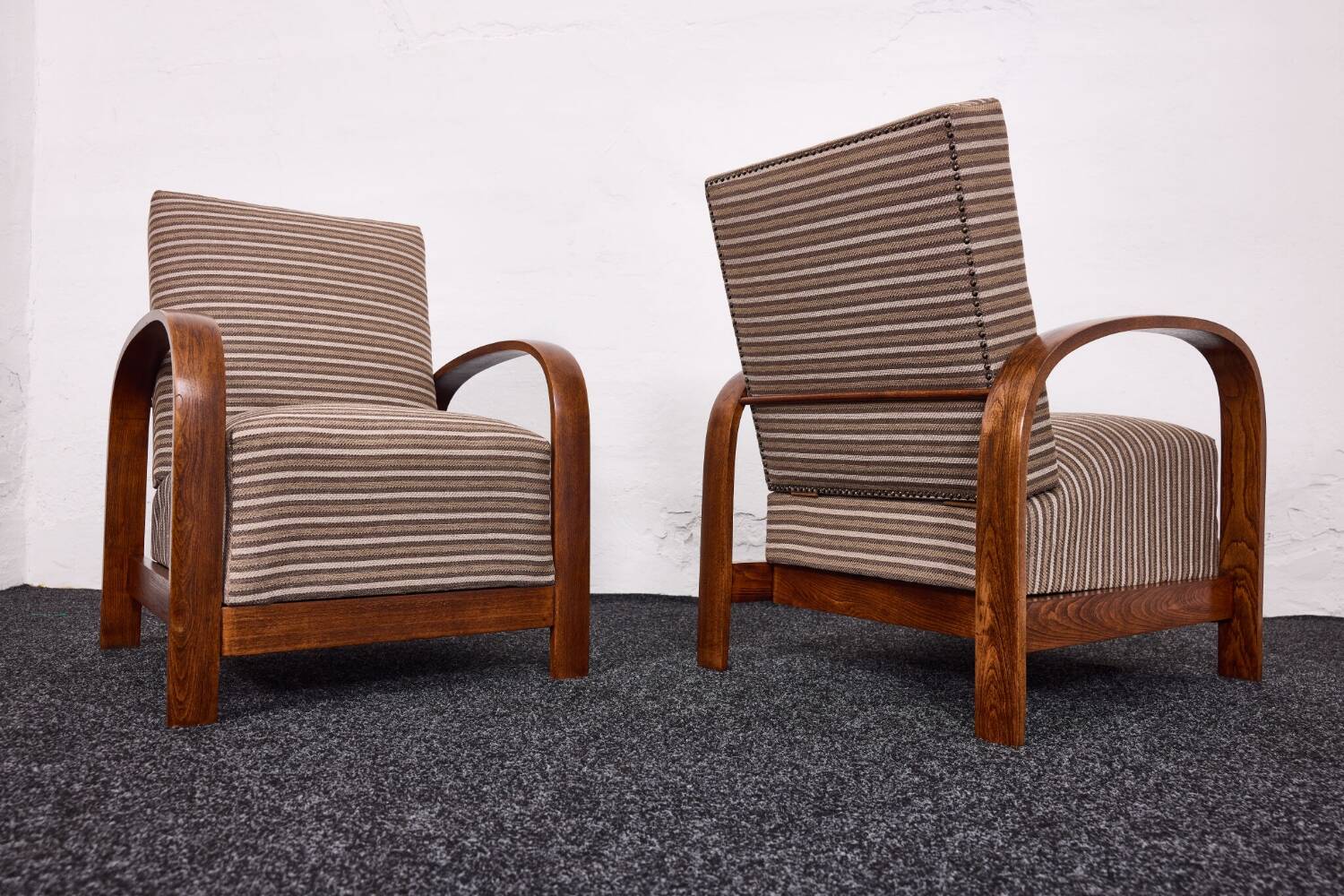 Fauteuils Art Déco hongrois, modèle 445, Szék és Faárugyár, Hongrie 1930