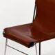 Ensemble de 4 chaises vintage italiennes en chrome et cuir des années 1970