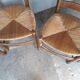 4 modernist chairs design wood and straw era 1960/70