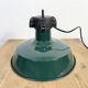 Industrial French Dark Green Enamel Factory Pendant Lamp, 1960s