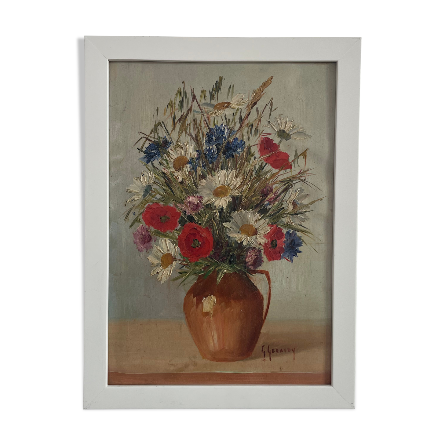 Oil painting - Still life with bouquet - signed