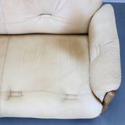 1960s Oak Scandinavian 3-Seater Sofa in Fine Leather Upholstery