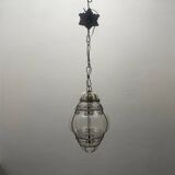 Wrought Iron Murano Glass Light Pendant 1950’s