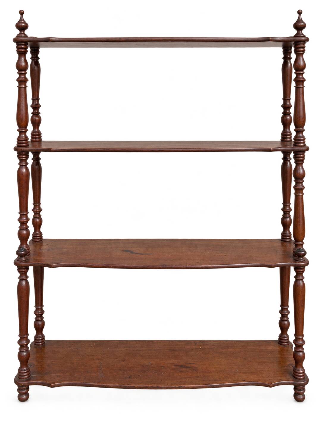 Antique Napoleon III wall shelf in turned wood, 4 shelves, 19th century.