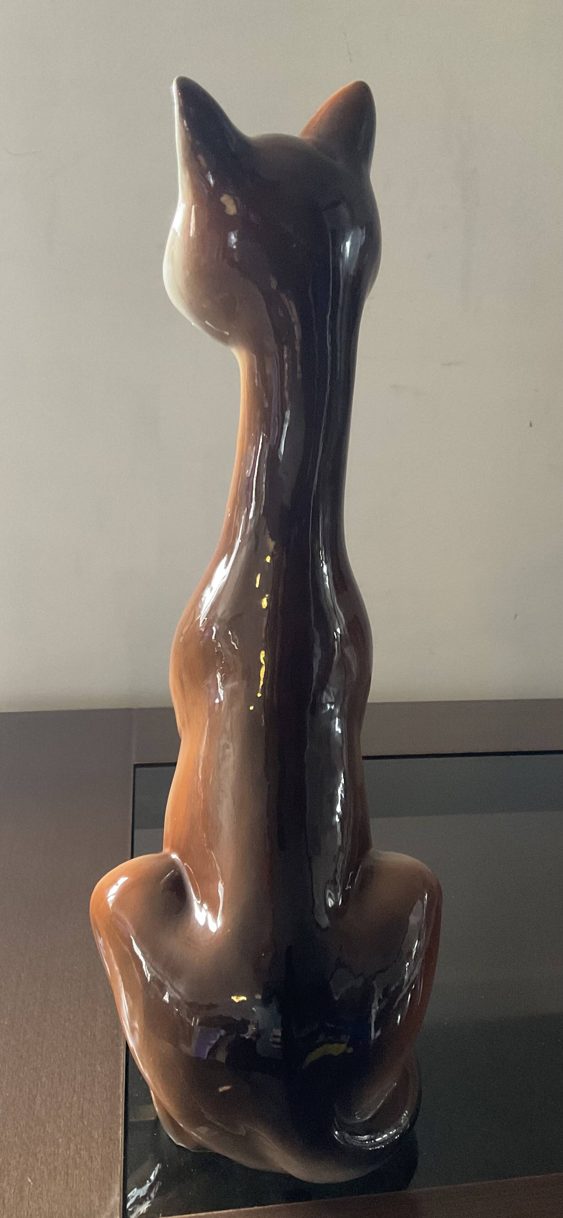 Glazed ceramic cat from the 70s