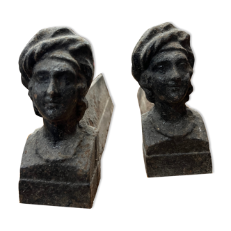 Pair of cast iron chimney covers