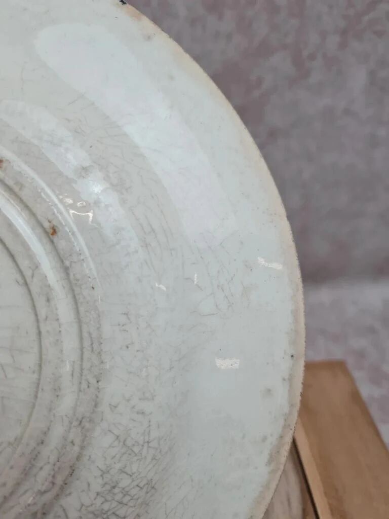 Antique plate with blue thistle decoration – Terre de fer spirit