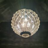 Portuguese Mid Century clear crystal acrylic tall hanging lamp for high ceilings, 1960s