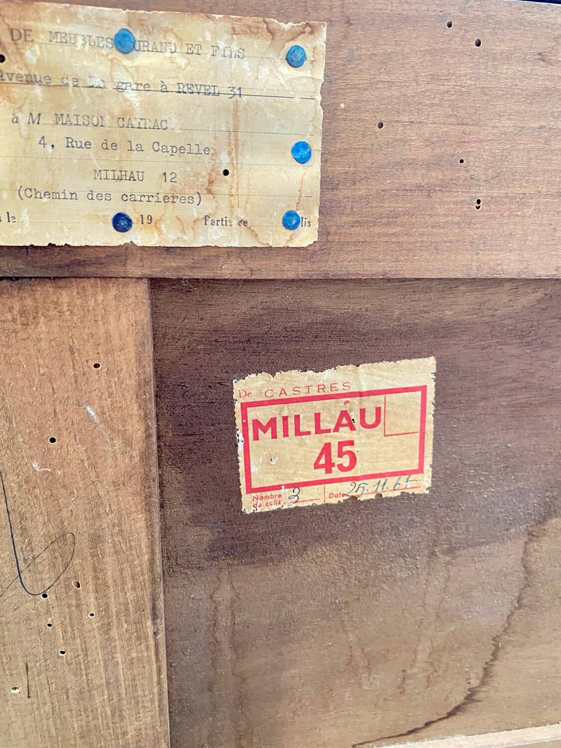 Commode Louis XV marqueterie bois de rose à 3 tiroirs