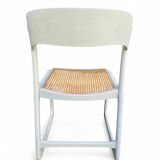 Set of 5 white Baumann "Sleigh" chairs