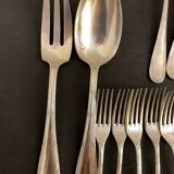 Housewife 38 pieces Christofle model Ribbons, silver metal, twentieth century