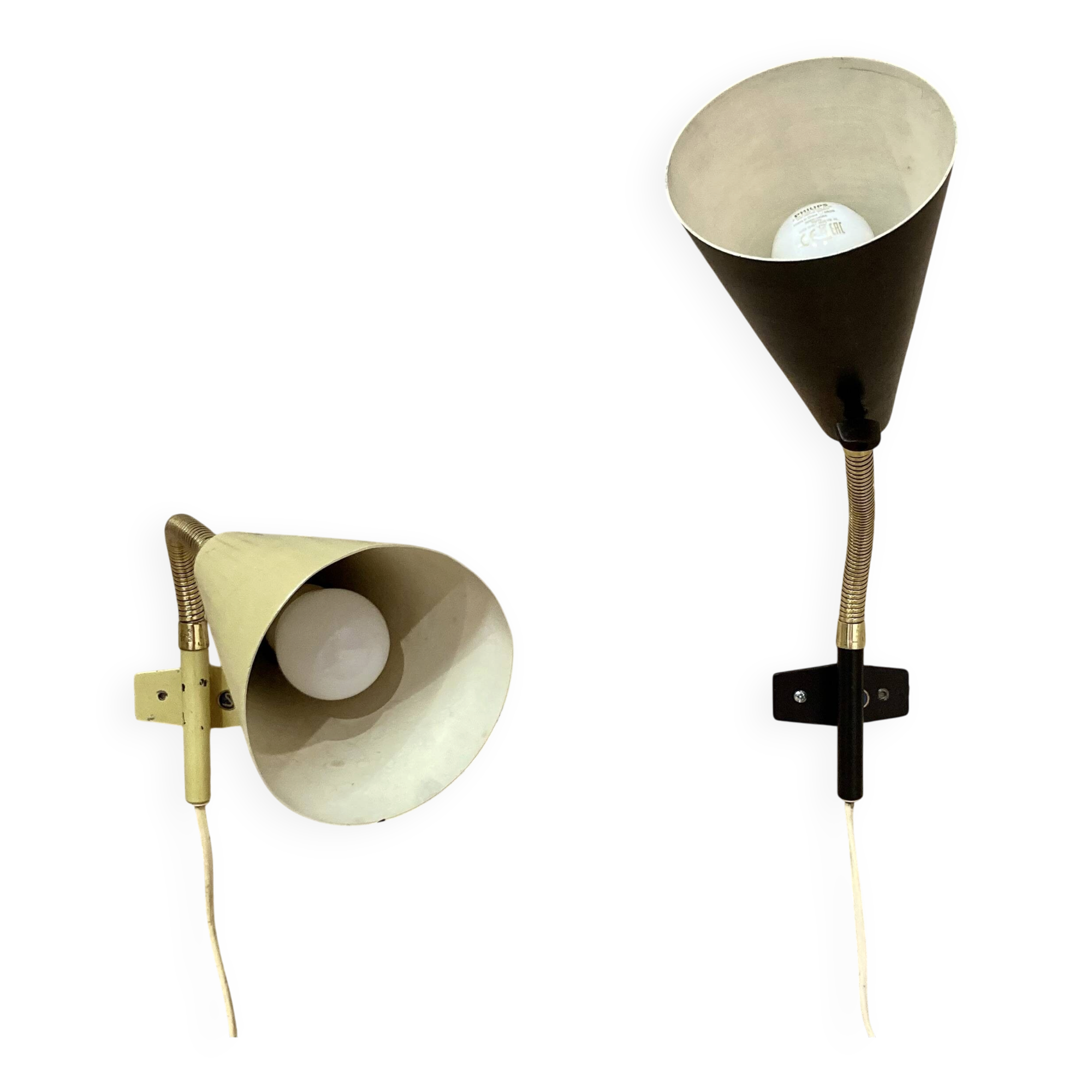 Pair of modular scandinavian design wall lights 1950.