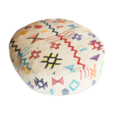Moroccan pouf kilim circle