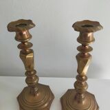 Pair of 19th century bronze candlesticks
