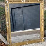 19th century empire mirror with gilded frame 100x115cm