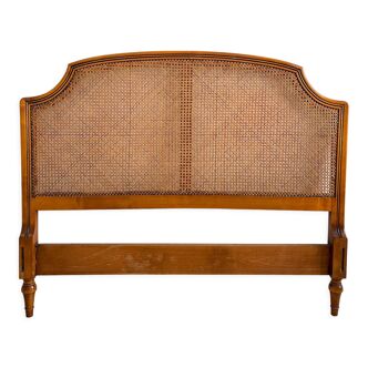 Vintage canning and rattan headboard