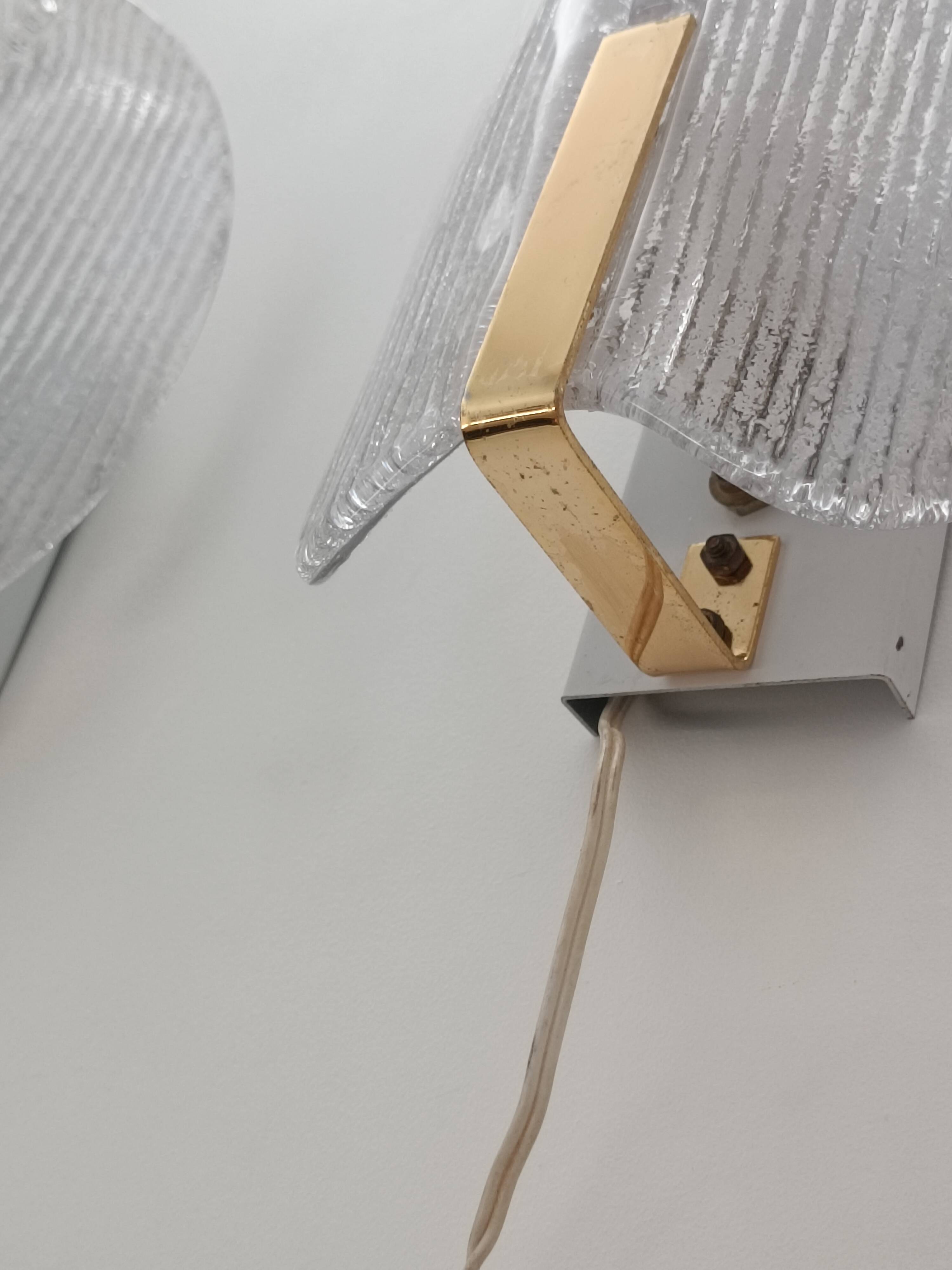 Pair of wall lights by Carl Fagerlund for Orrefors, 1970s