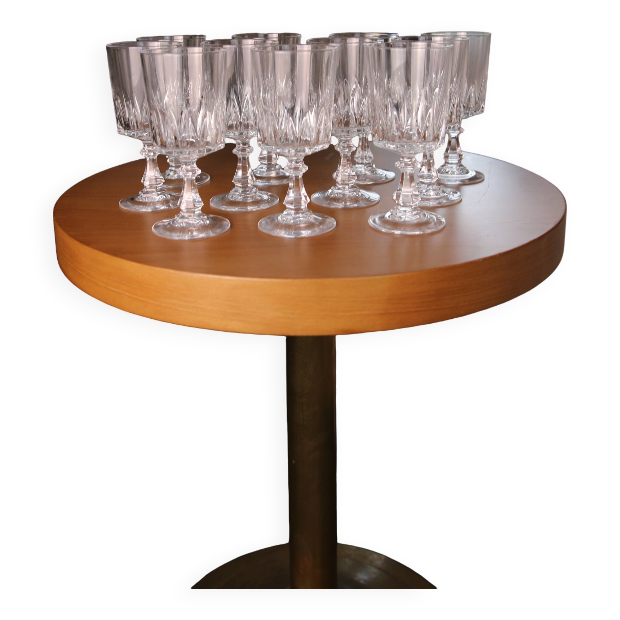 11 wine glasses, "Louvre" model, Cristal d'Arques