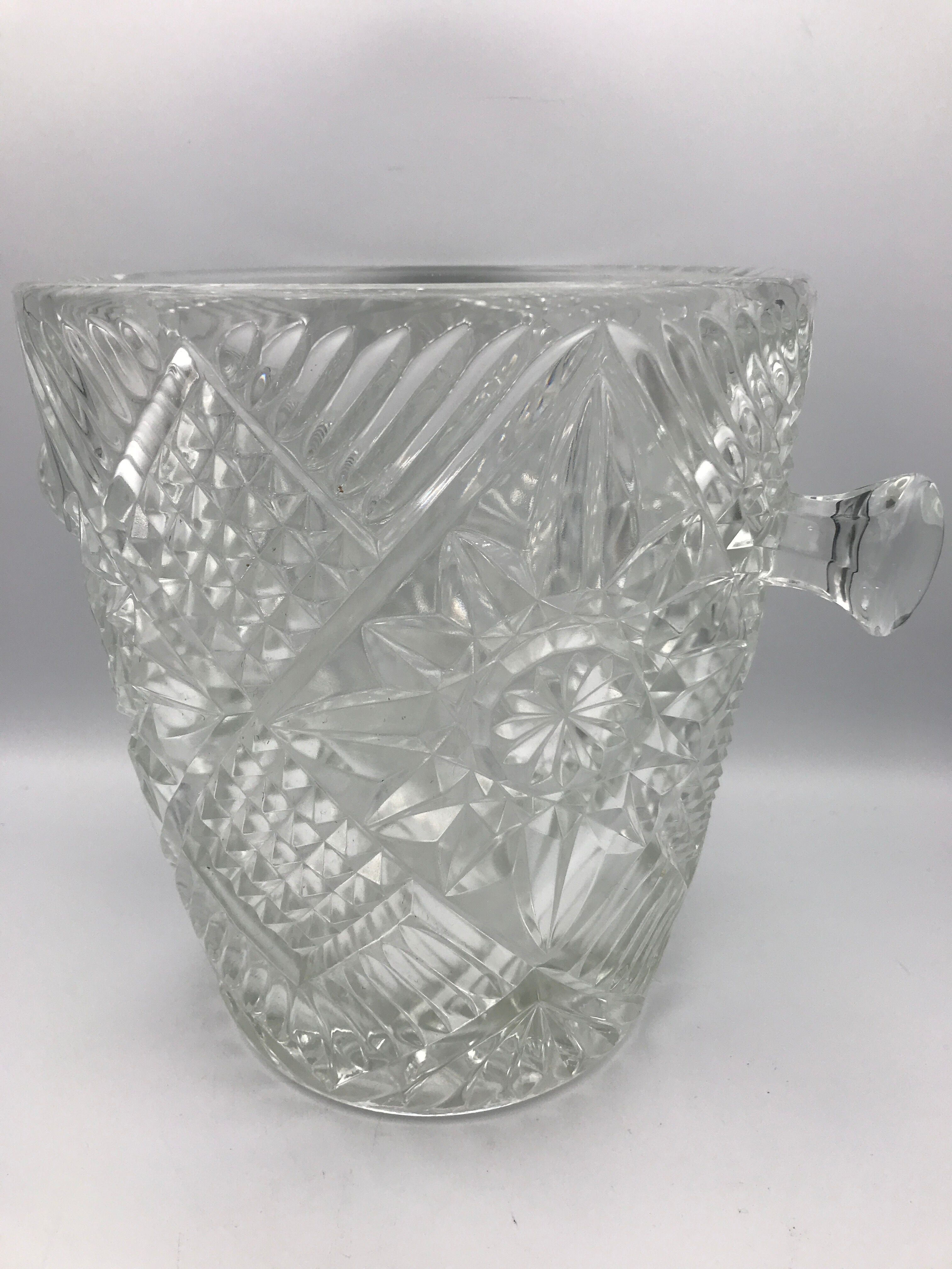 Champagne bucket in glass or crystal called bohemian