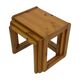 Vintage set of three pine side tables nesting tables nest of tables 1970s