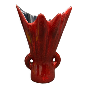 Vase en céramique rouge - forme libre 1960