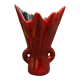 Free form red ceramic vase 1960 by J.L. or J.C.