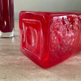 Duo of vintage glass paste vases