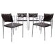 Ensemble de six fauteuils en cuir italien et chrome par Arper.