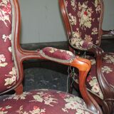 Ensemble de 4 fauteuils Louis Philippe, acajou blond, XIX°
