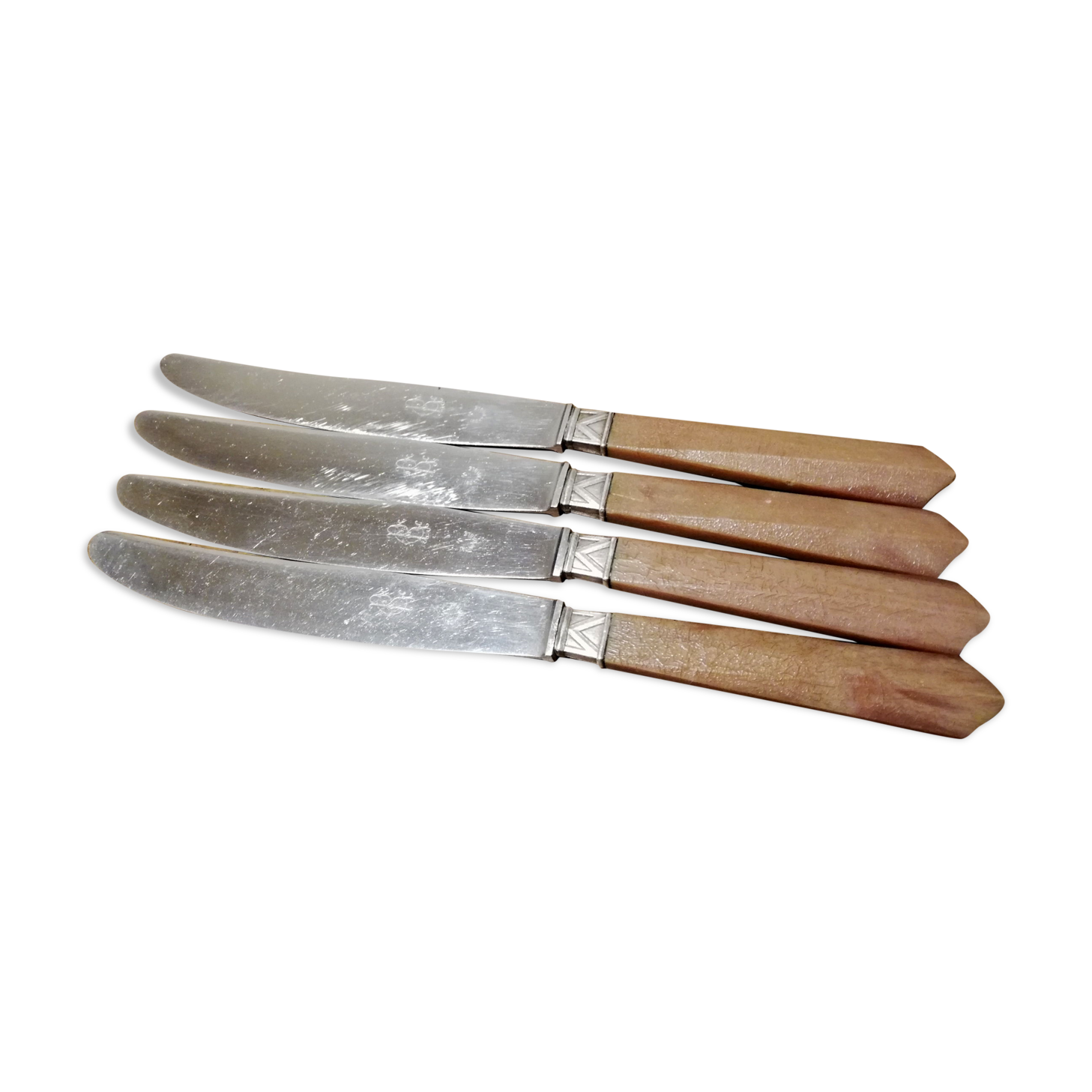 4 Art Deco knives monogram CR