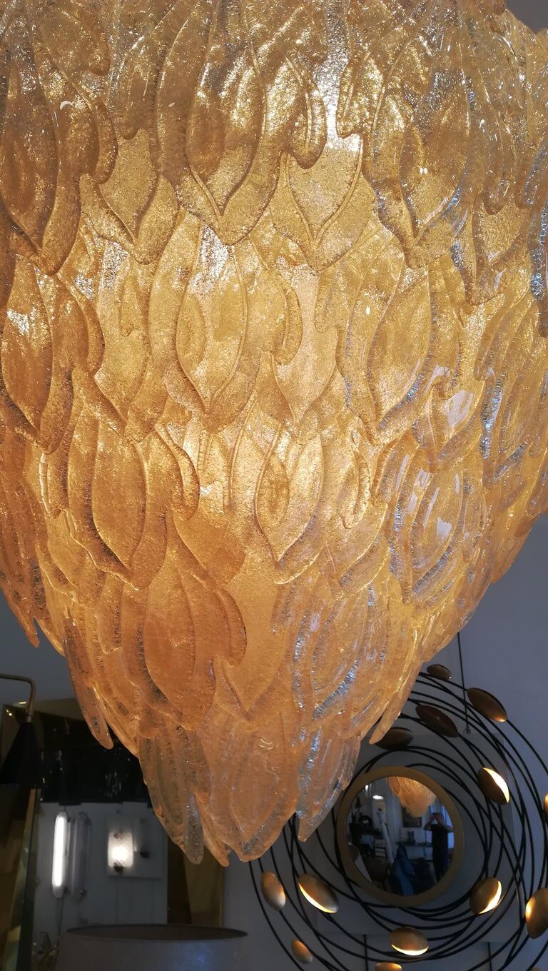 Lustre Shabby Chic Feuilles Et Verrerie – 3 Lumières – Vintage Beige – Sans Marque