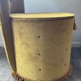 Vintage children's armchair in green velvet